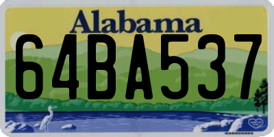 AL license plate 64BA537