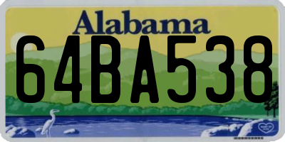 AL license plate 64BA538