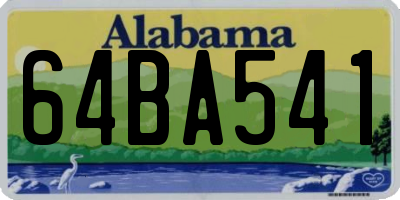 AL license plate 64BA541