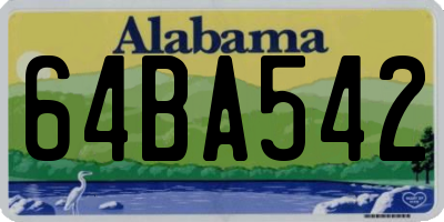 AL license plate 64BA542