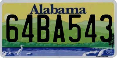 AL license plate 64BA543