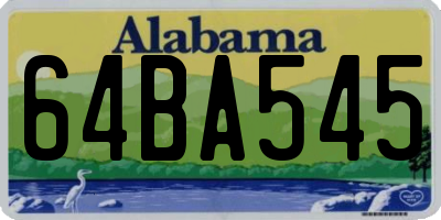 AL license plate 64BA545
