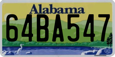 AL license plate 64BA547