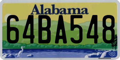 AL license plate 64BA548