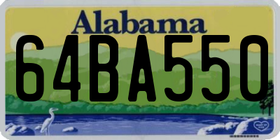 AL license plate 64BA550