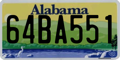 AL license plate 64BA551