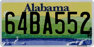 AL license plate 64BA552