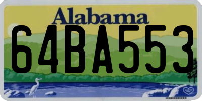 AL license plate 64BA553