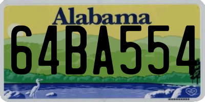 AL license plate 64BA554