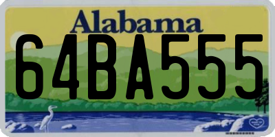 AL license plate 64BA555