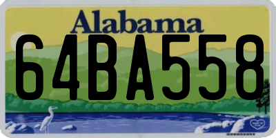 AL license plate 64BA558