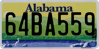 AL license plate 64BA559