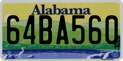 AL license plate 64BA560