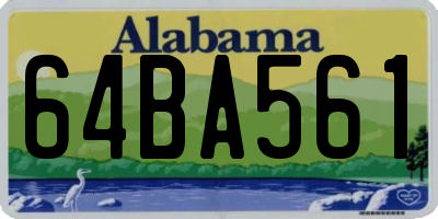 AL license plate 64BA561