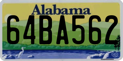 AL license plate 64BA562