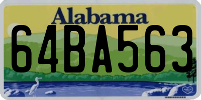 AL license plate 64BA563