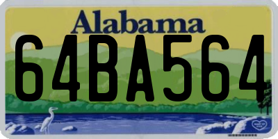 AL license plate 64BA564