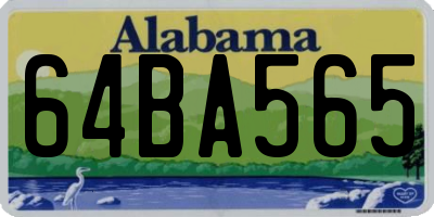 AL license plate 64BA565