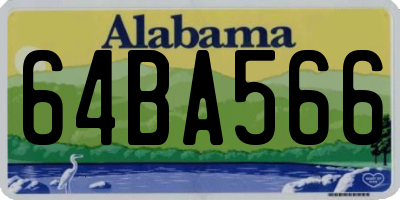 AL license plate 64BA566