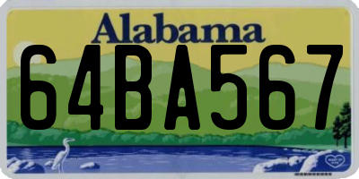 AL license plate 64BA567