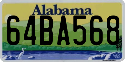 AL license plate 64BA568