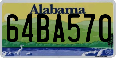 AL license plate 64BA570