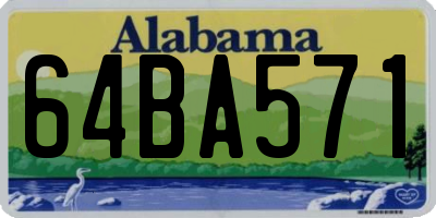 AL license plate 64BA571