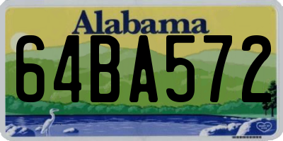 AL license plate 64BA572