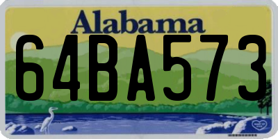 AL license plate 64BA573