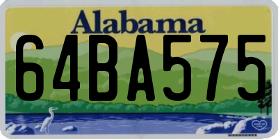 AL license plate 64BA575