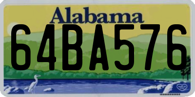 AL license plate 64BA576