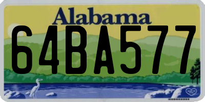 AL license plate 64BA577