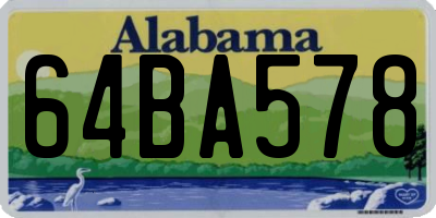 AL license plate 64BA578