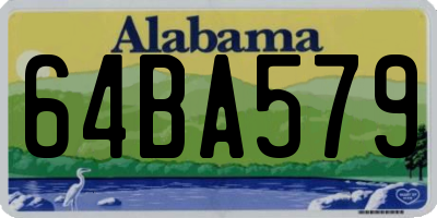 AL license plate 64BA579