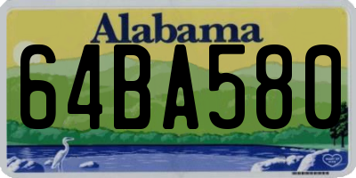 AL license plate 64BA580