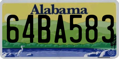 AL license plate 64BA583