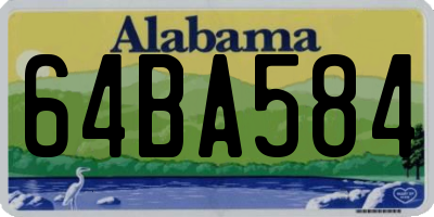 AL license plate 64BA584