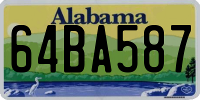 AL license plate 64BA587