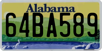 AL license plate 64BA589