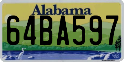 AL license plate 64BA597