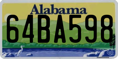 AL license plate 64BA598
