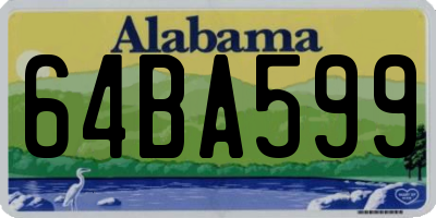 AL license plate 64BA599