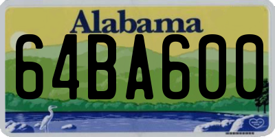 AL license plate 64BA600