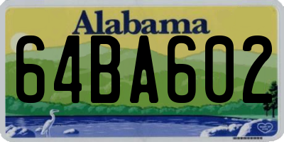 AL license plate 64BA602
