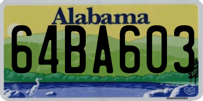 AL license plate 64BA603
