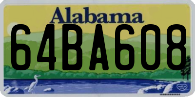AL license plate 64BA608