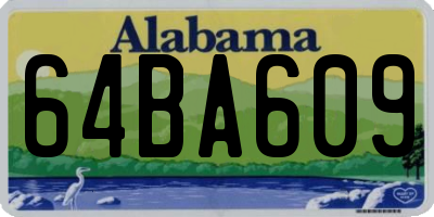 AL license plate 64BA609