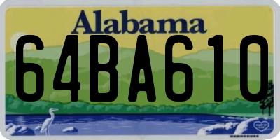 AL license plate 64BA610