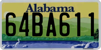 AL license plate 64BA611