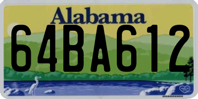 AL license plate 64BA612